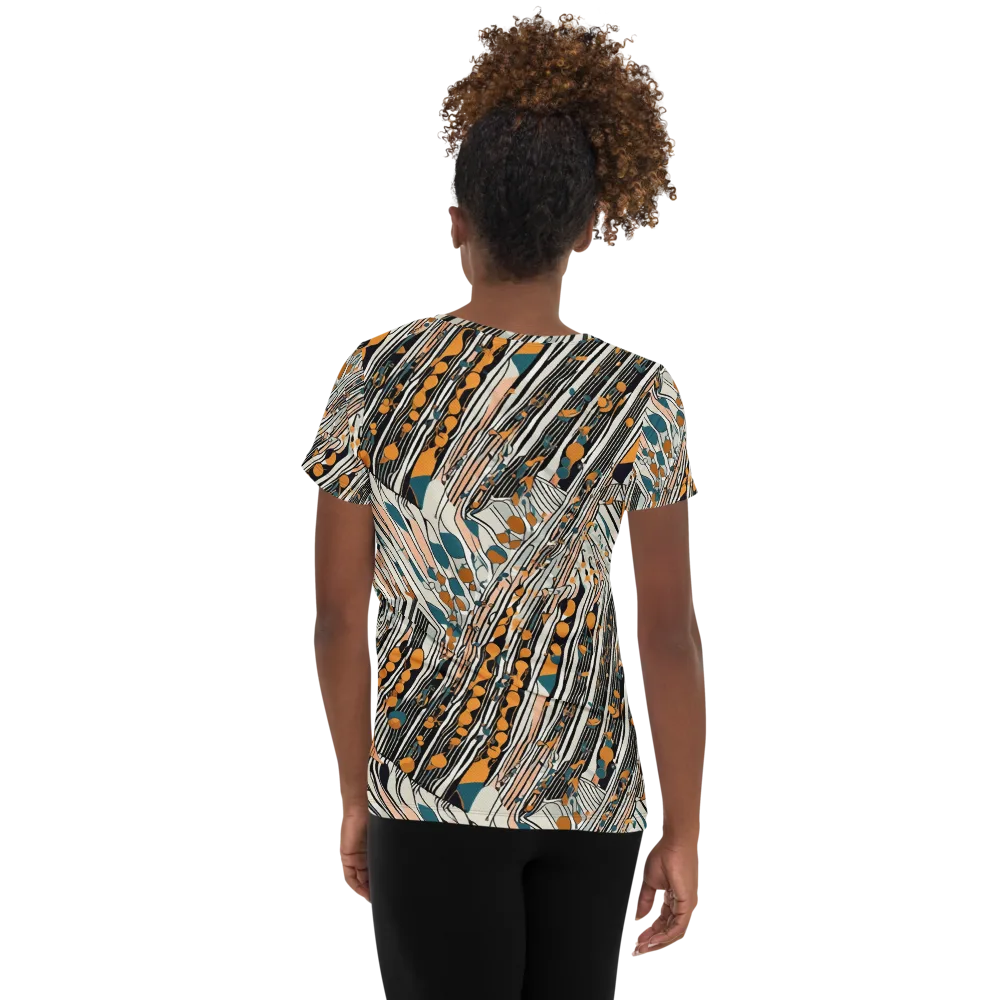 Art Deco Current on Women's Athletic T-Shirt — Back