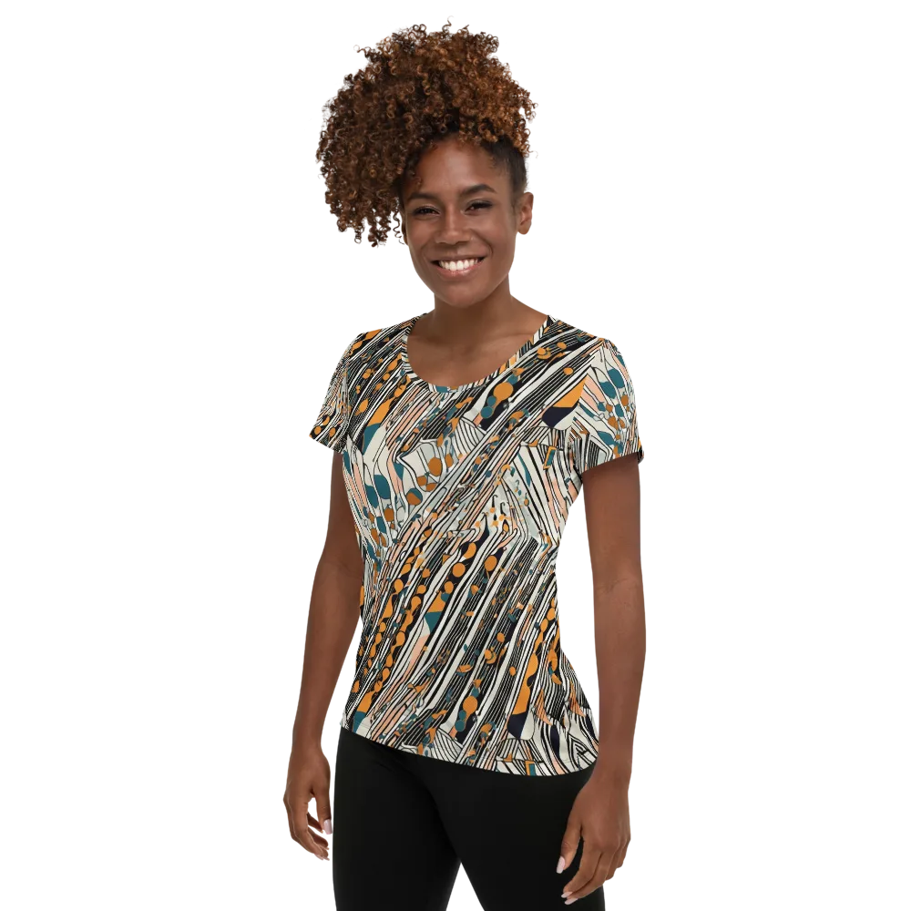 Art Deco Current on Women's Athletic T-Shirt — Left
