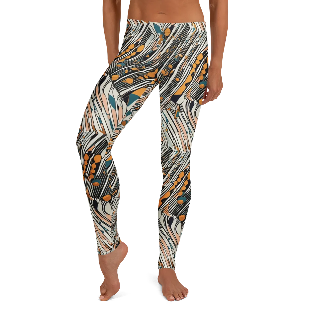 Art Deco Current on Leggings — Front