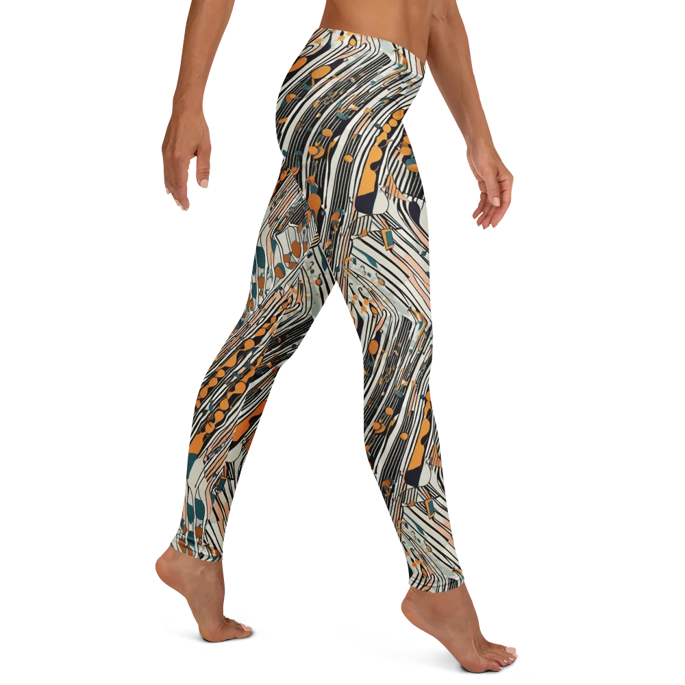 Art Deco Current on Leggings — Right