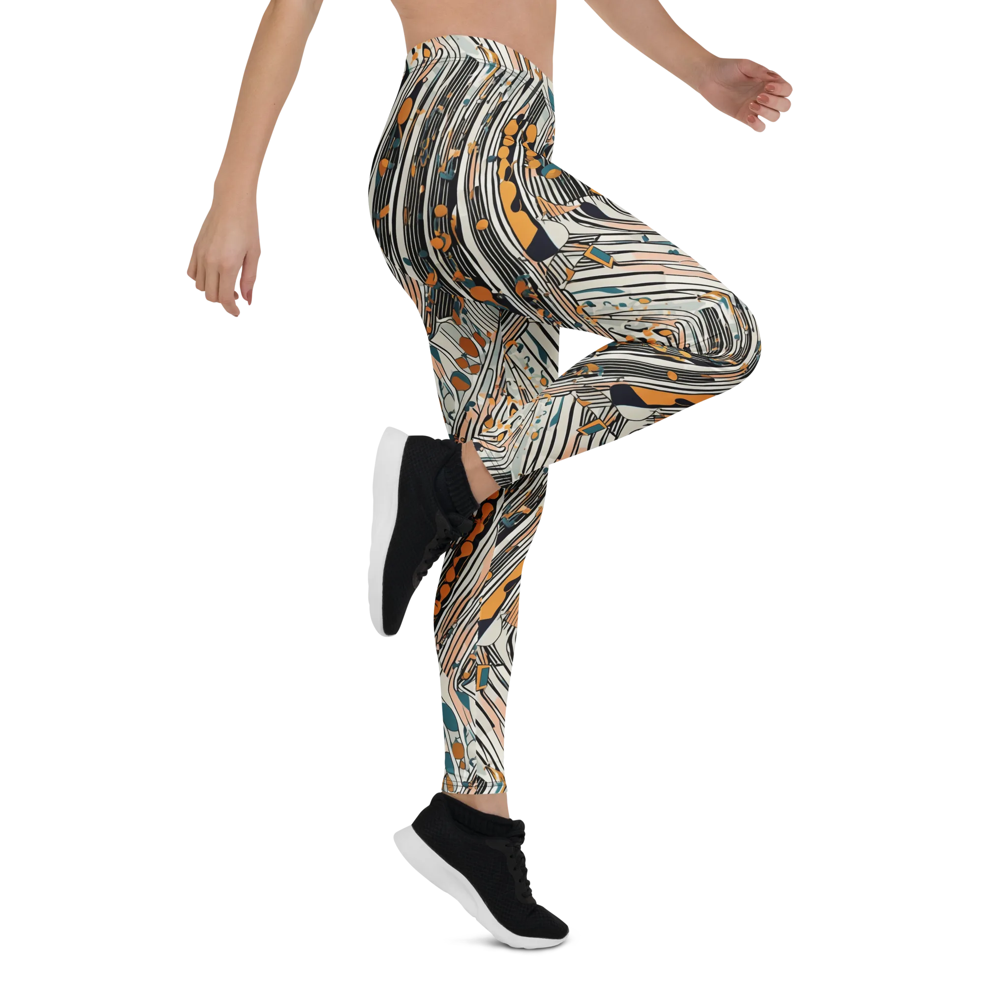 Art Deco Current on Leggings — Right