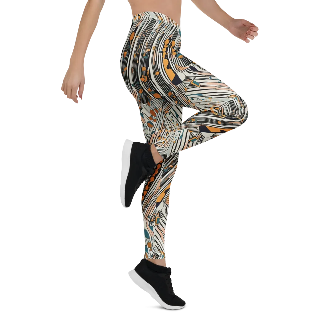 Art Deco Current on Leggings — Right