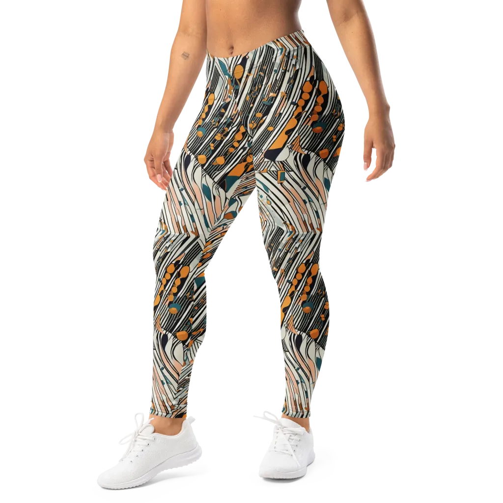 Art Deco Current on Leggings — Left Front