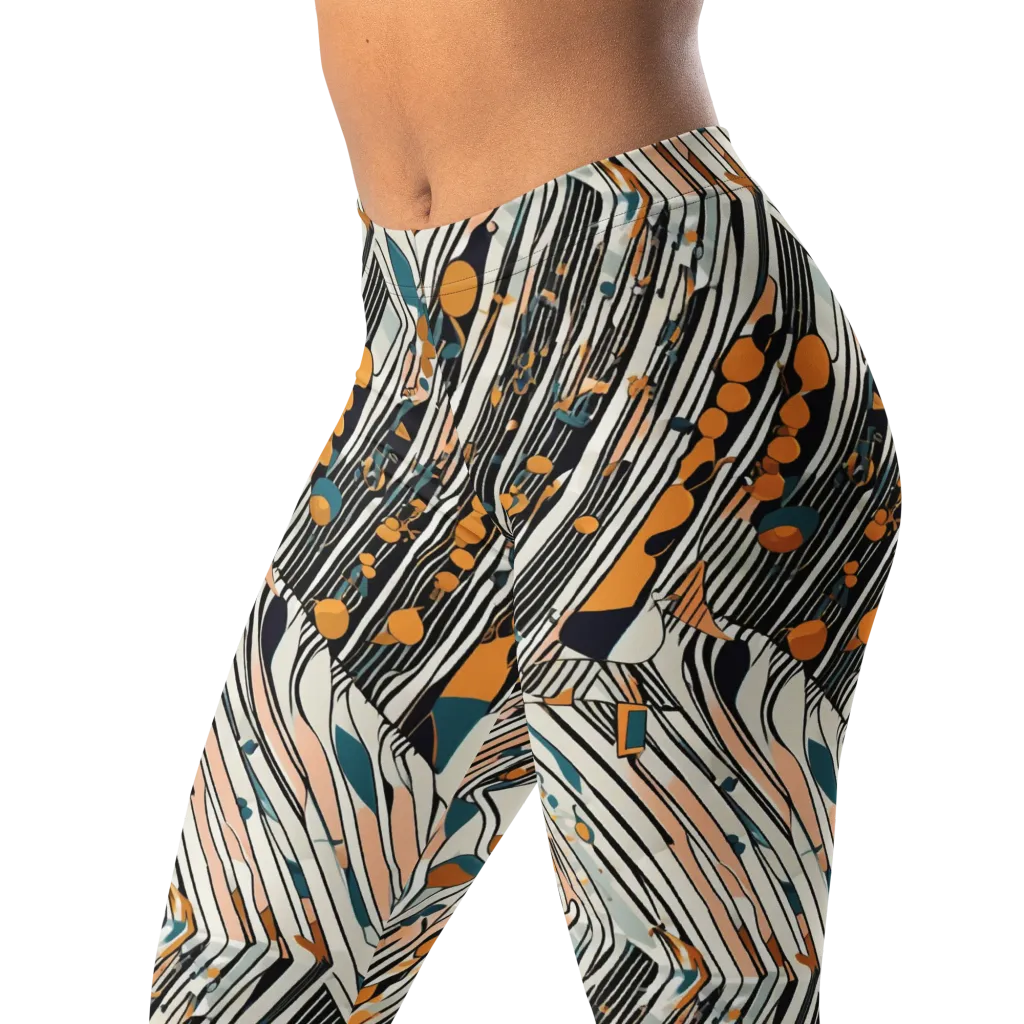 Art Deco Current on Leggings — Left Front