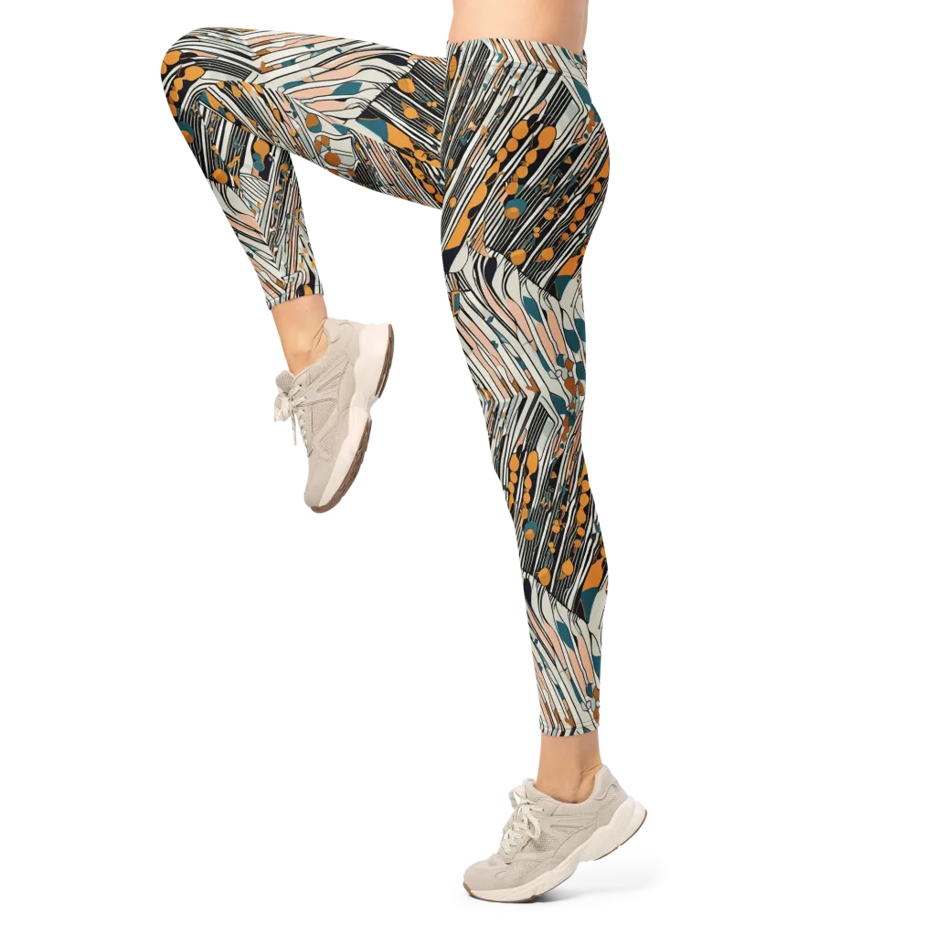 Art Deco Current on Leggings — Left