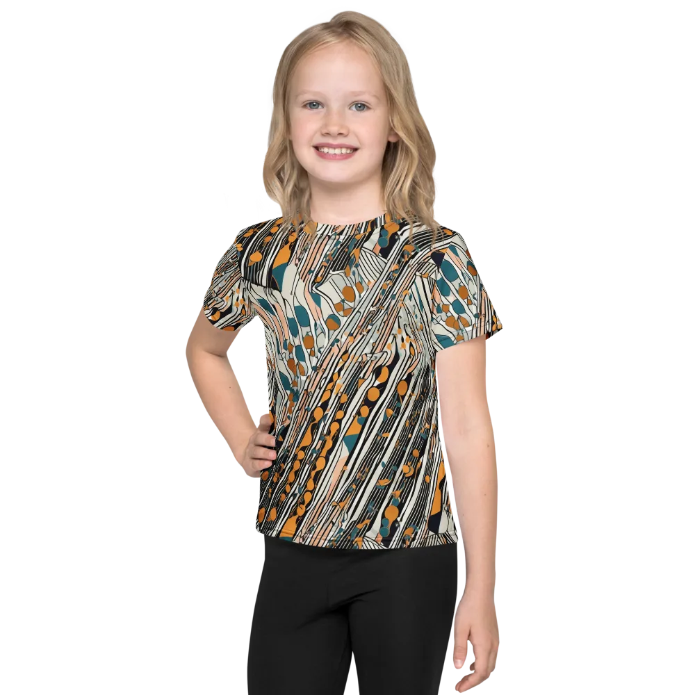 Art Deco Current on Kids Crew Neck T-Shirt — Front