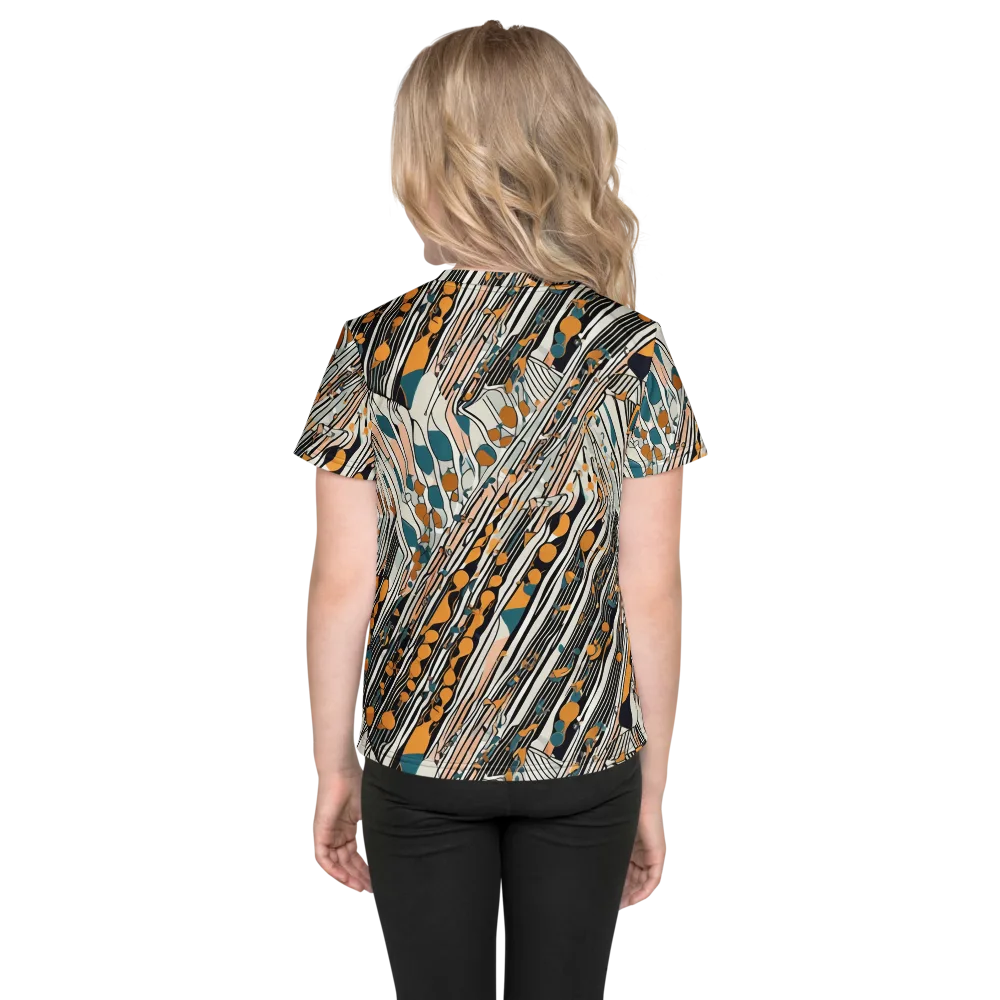 Art Deco Current on Kids Crew Neck T-Shirt — Back