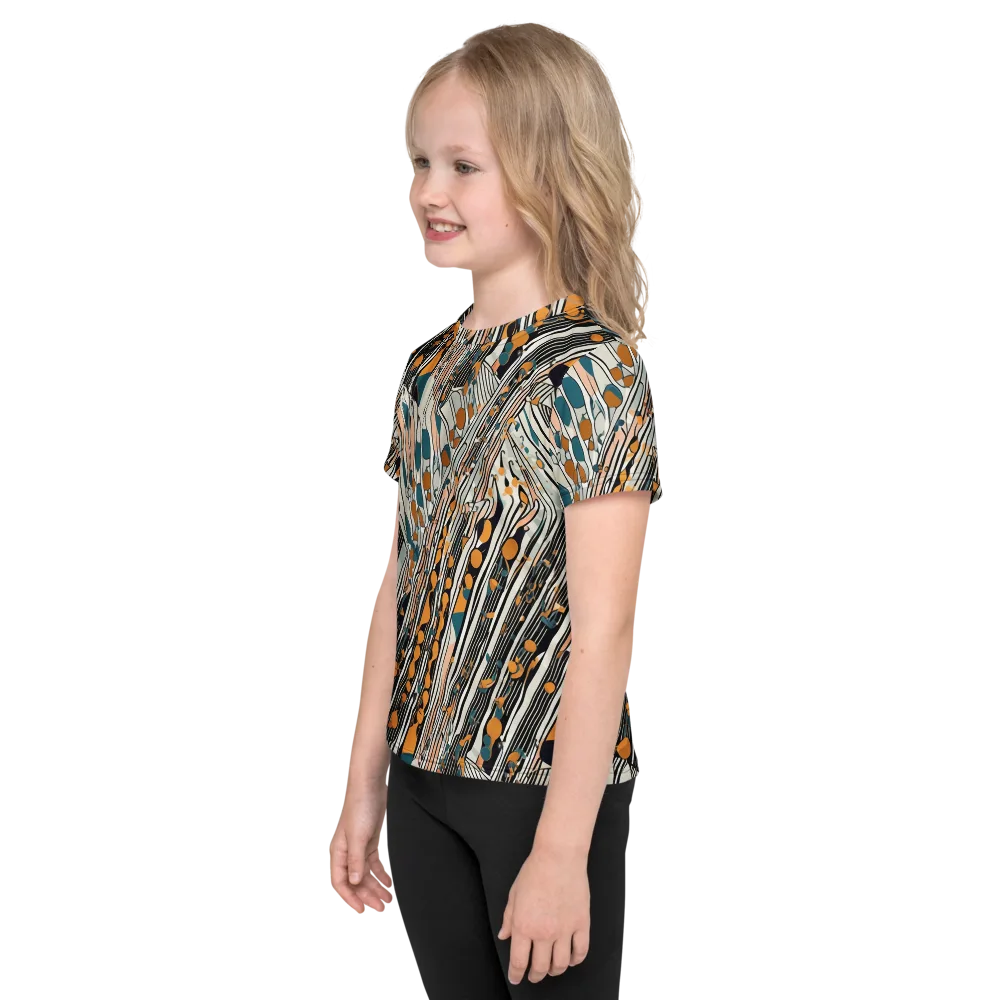 Art Deco Current on Kids Crew Neck T-Shirt — Left