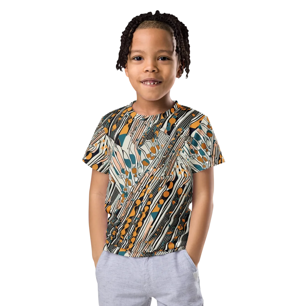 Art Deco Current on Kids Crew Neck T-Shirt — Front