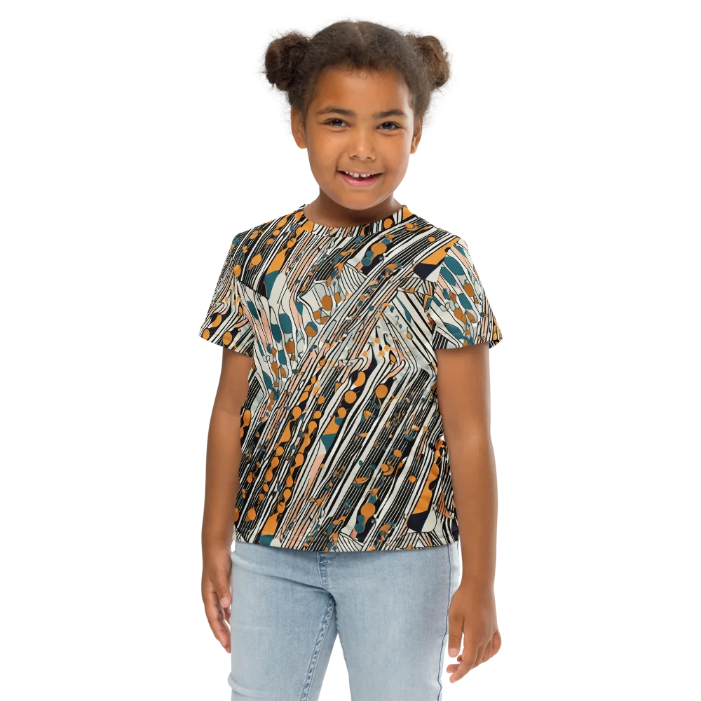 Art Deco Current on Kids Crew Neck T-Shirt — Front