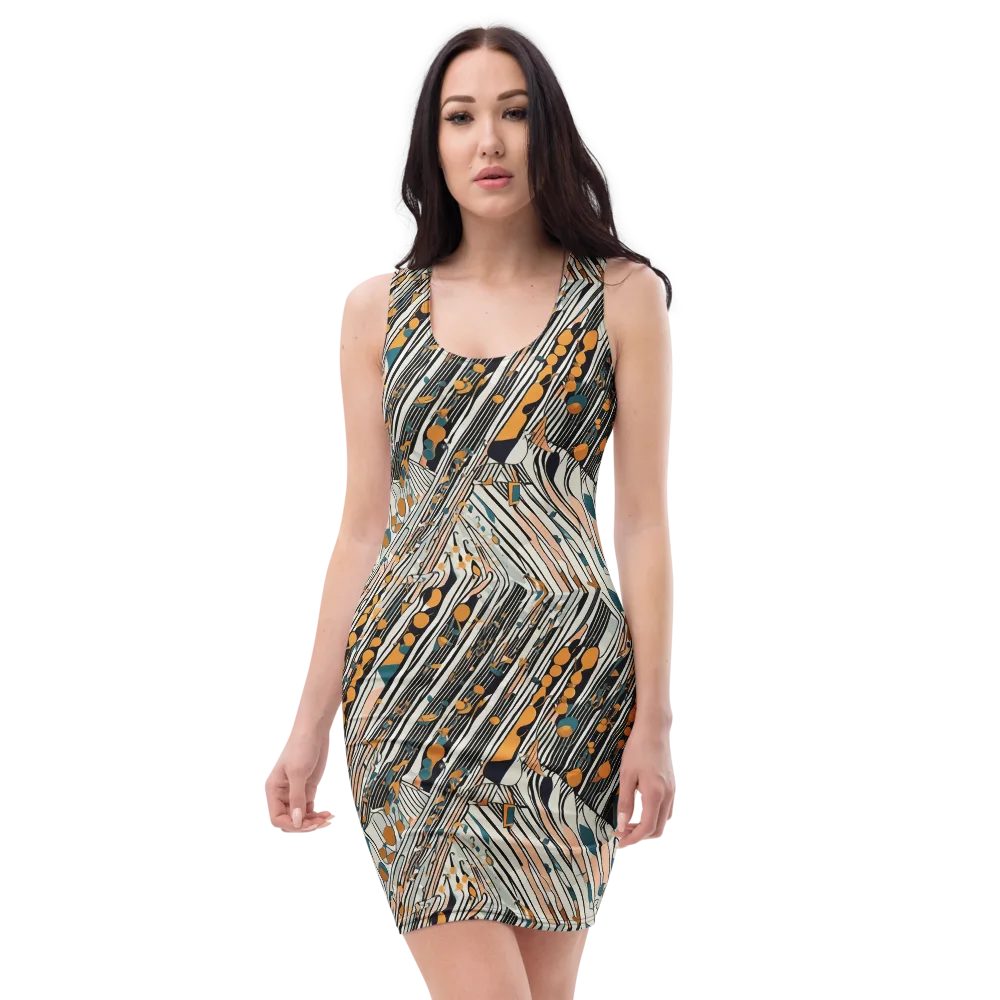 Art Deco Current on Bodycon Dress — Front