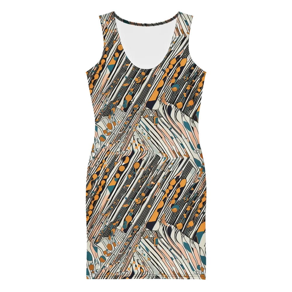 Art Deco Current on Bodycon Dress — Front