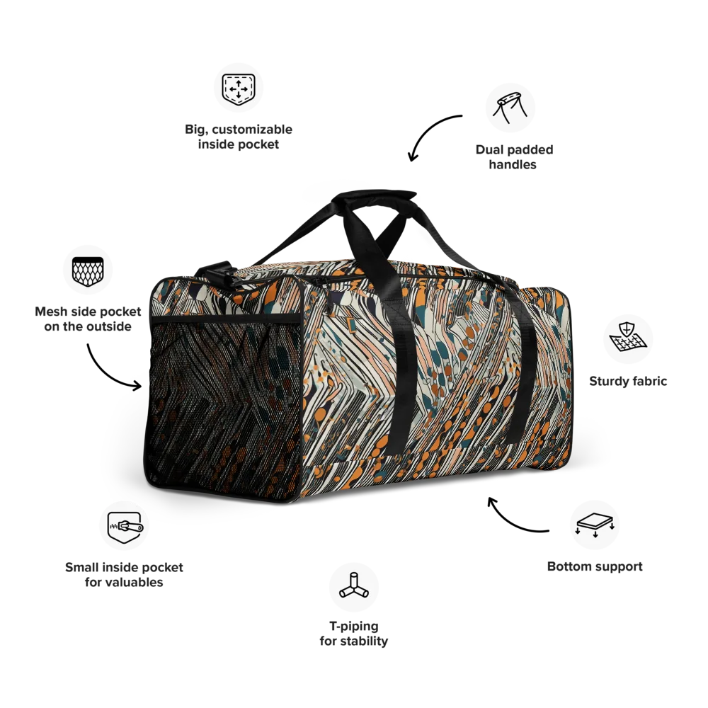 Art Deco Current on Duffle Bag — Right Front