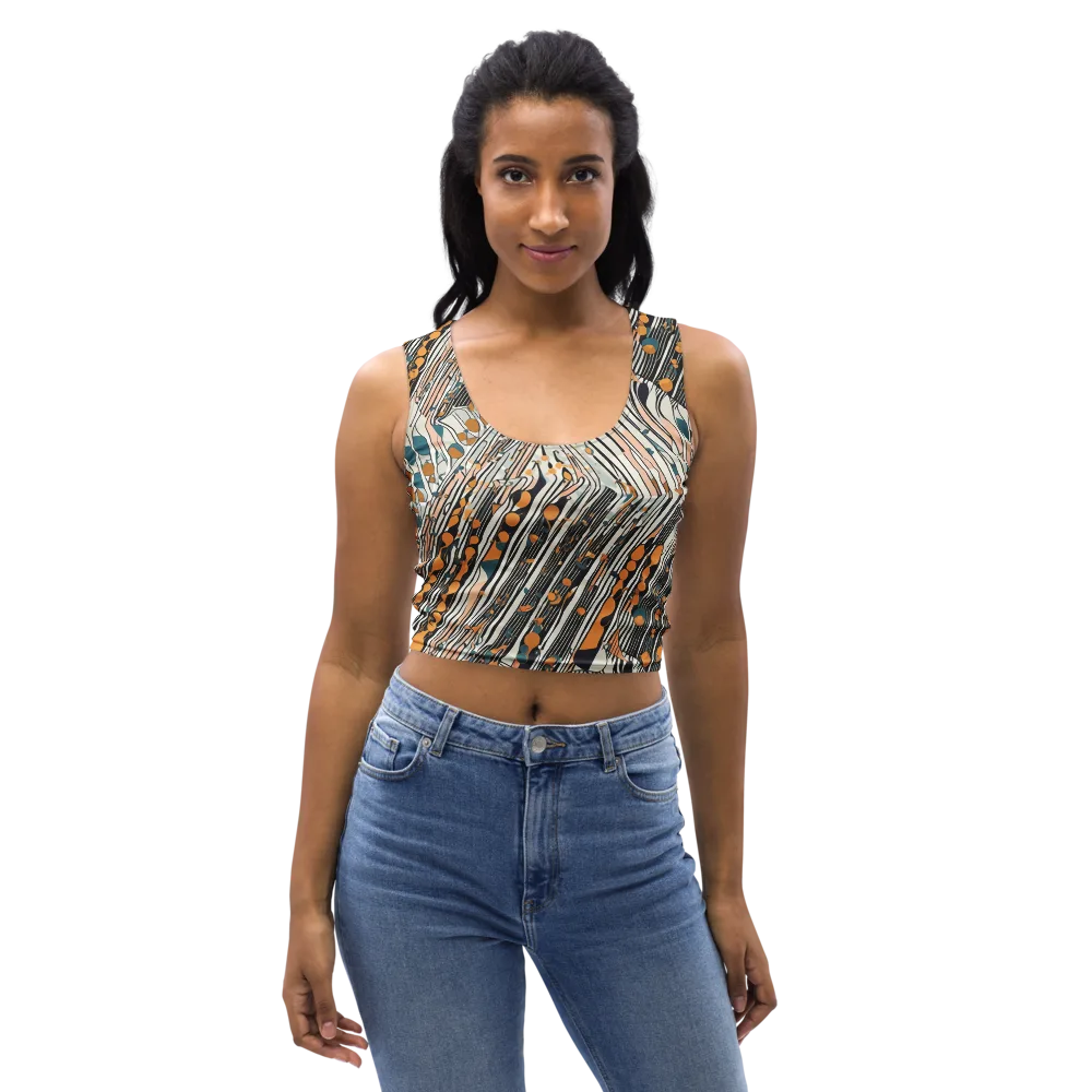 Art Deco Current on Crop Top — Front