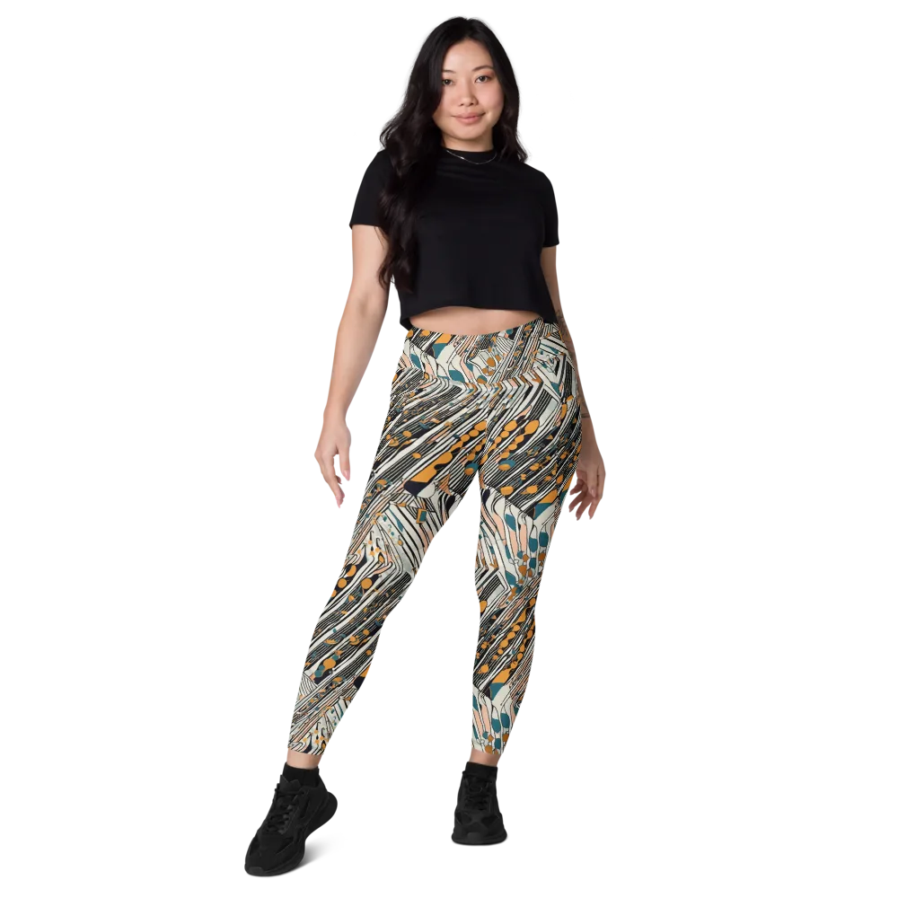 Art Deco Current on Leggings with Pockets — Front