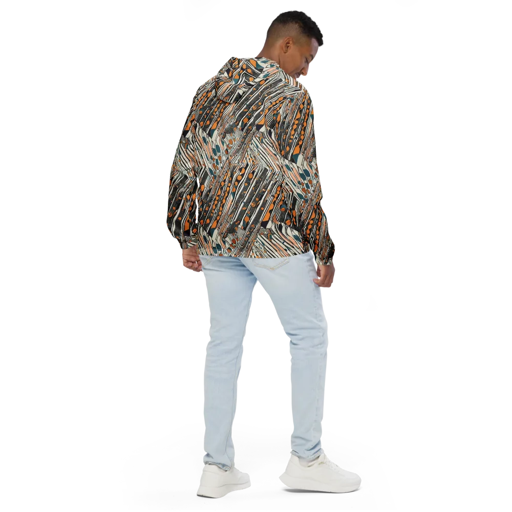 Art Deco Current on Men's Windbreaker — Back
