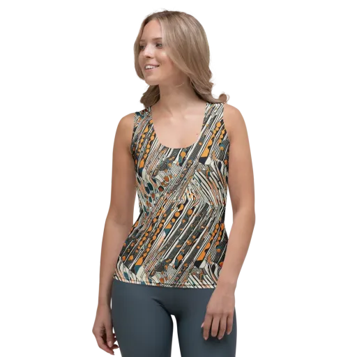 Art Deco Current on a Women's Tank Top