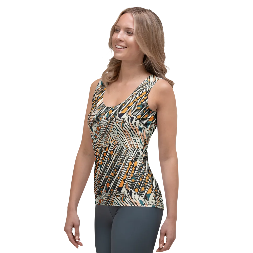 Art Deco Current on Women's Tank Top — Left Front