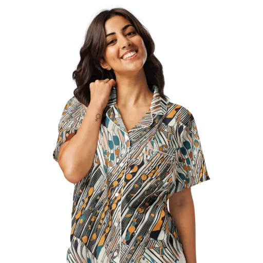 Art Deco Current on a Women's Short Sleeve Pajama Top