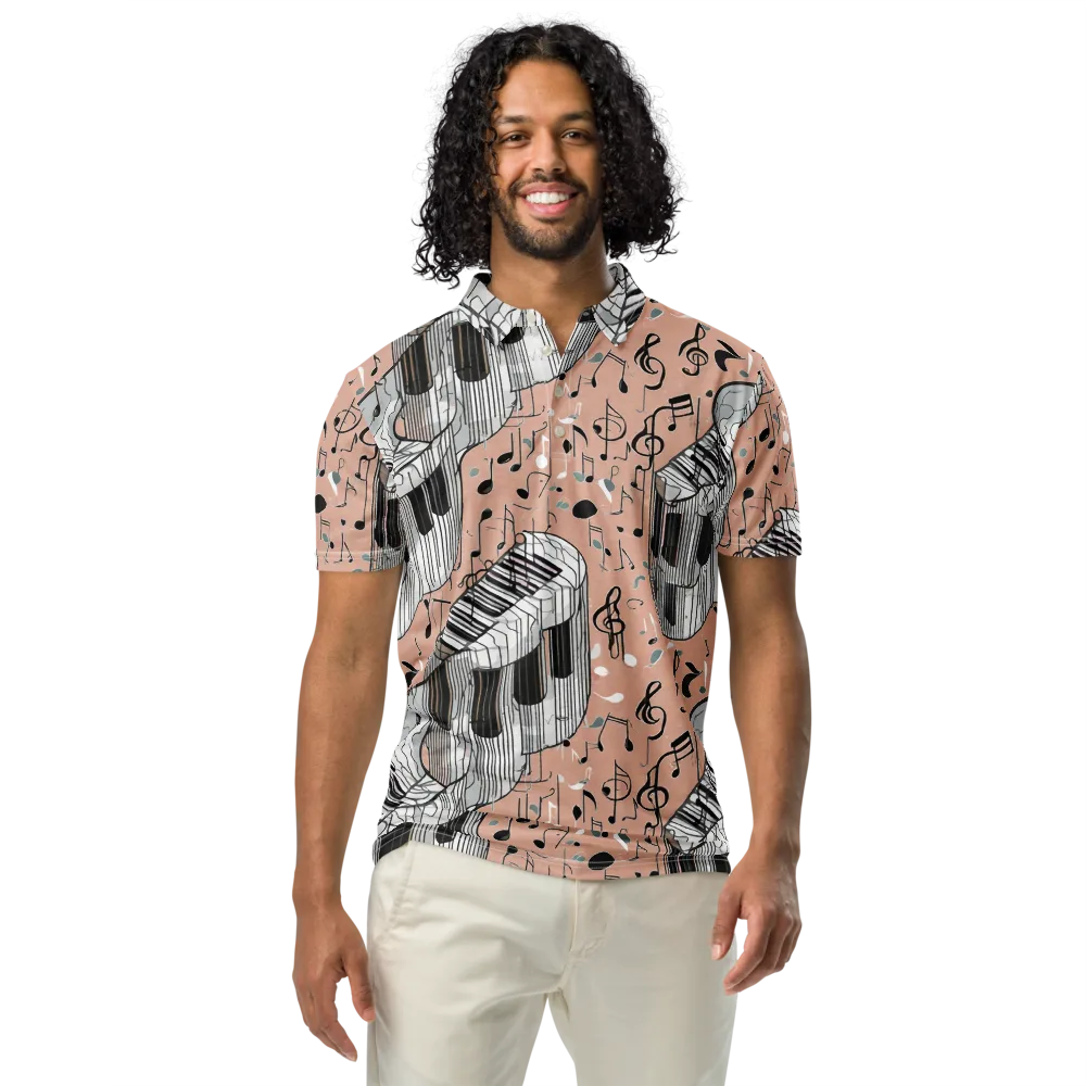 Rosé Rhapsody on Men's Slim Fit Polo Shirt — Front