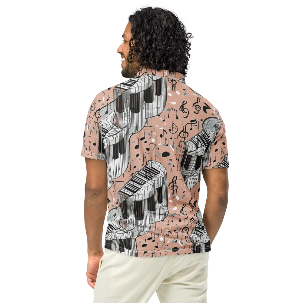 Rosé Rhapsody on Men's Slim Fit Polo Shirt — Back