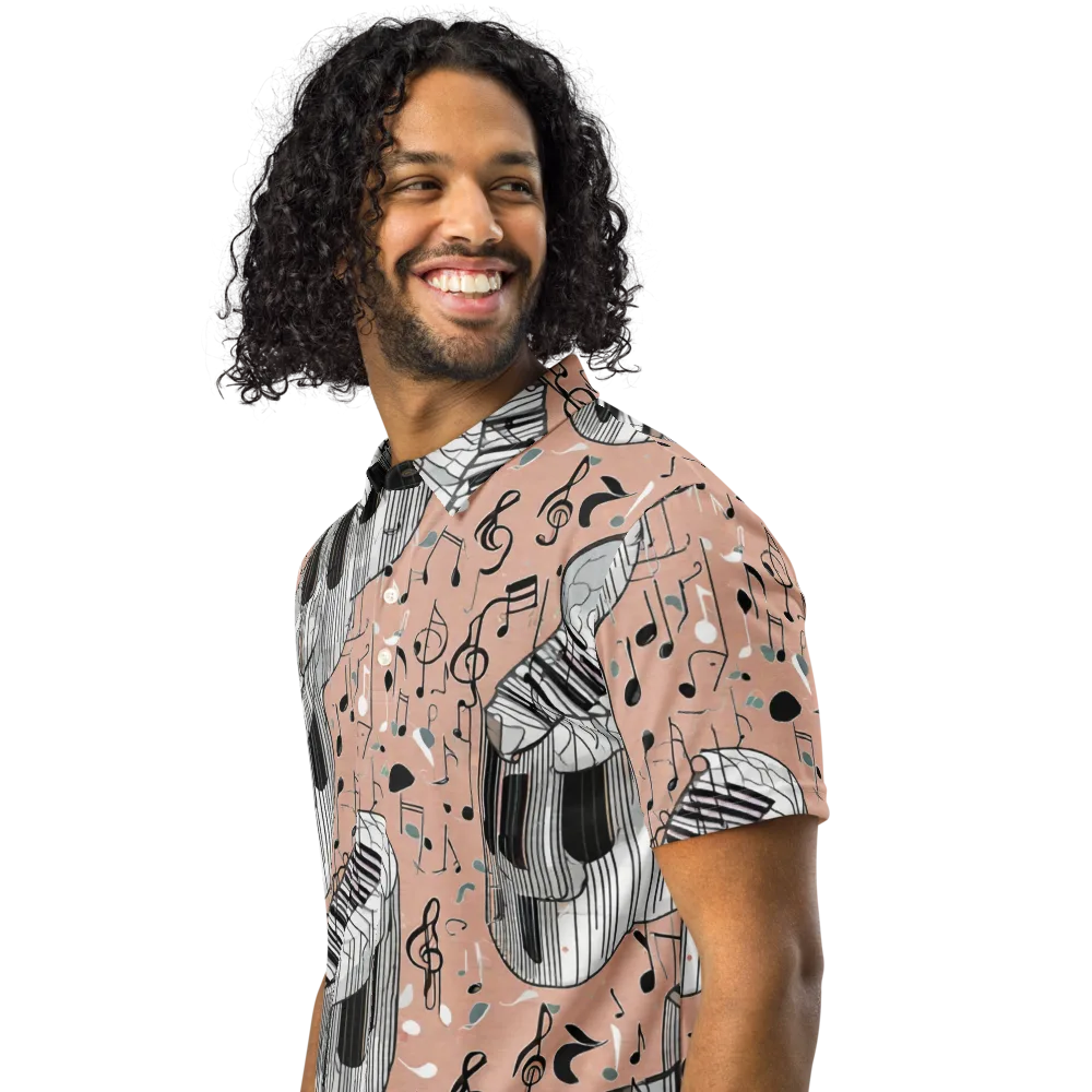 Rosé Rhapsody on Men's Slim Fit Polo Shirt — Left Front