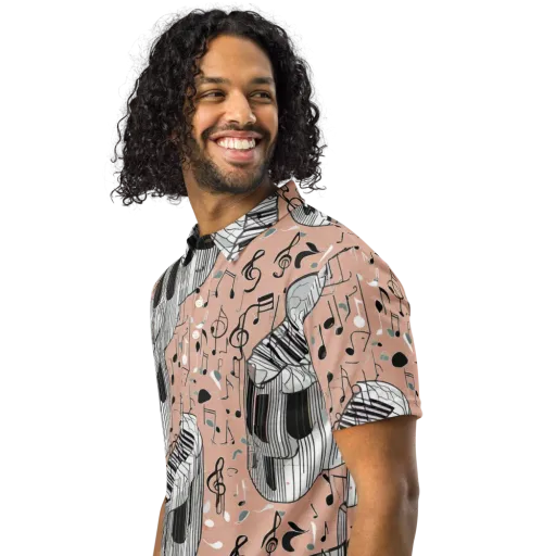 Rosé Rhapsody on a Men's Slim Fit Polo Shirt