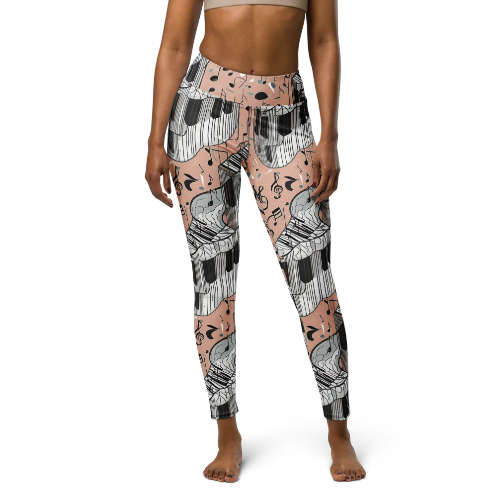 Rosé Rhapsody on Yoga Leggings — Front