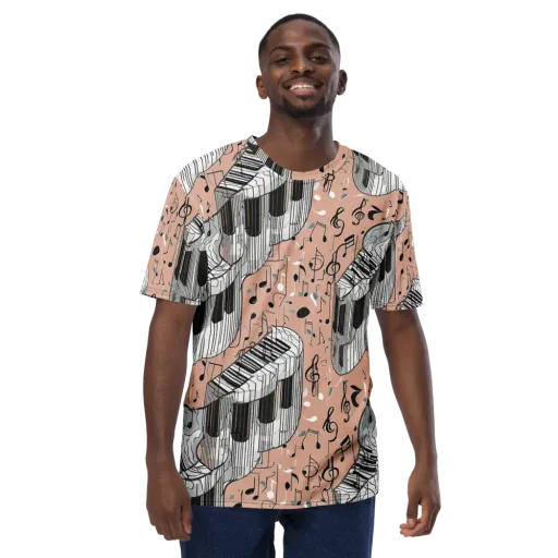 Rosé Rhapsody on a Men's Crew Neck T-Shirt