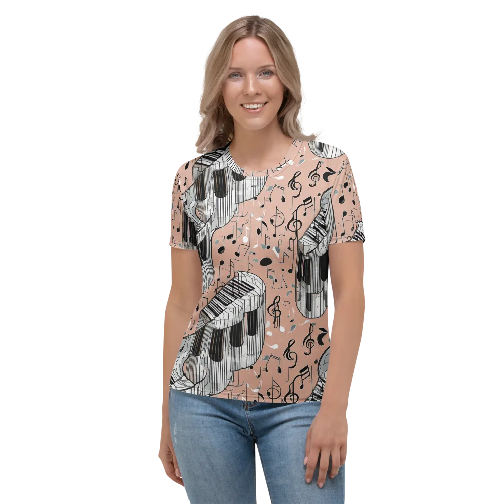 Rosé Rhapsody on Women's Crew Neck T-Shirt — Front
