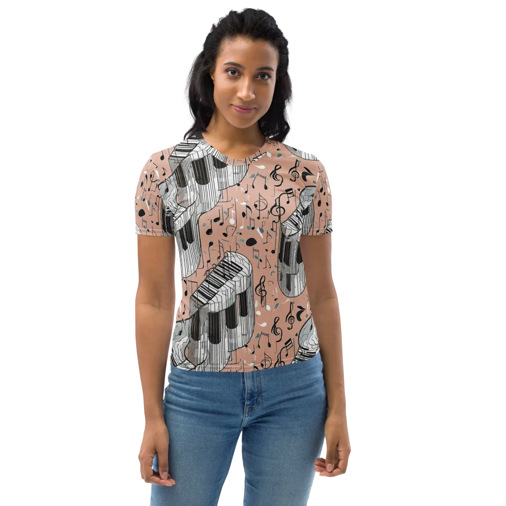 Rosé Rhapsody on Women's Crew Neck T-Shirt — Front