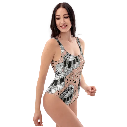 Rosé Rhapsody on a One-Piece Swimsuit