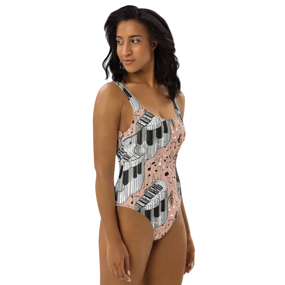 Rosé Rhapsody on One-Piece Swimsuit — Right