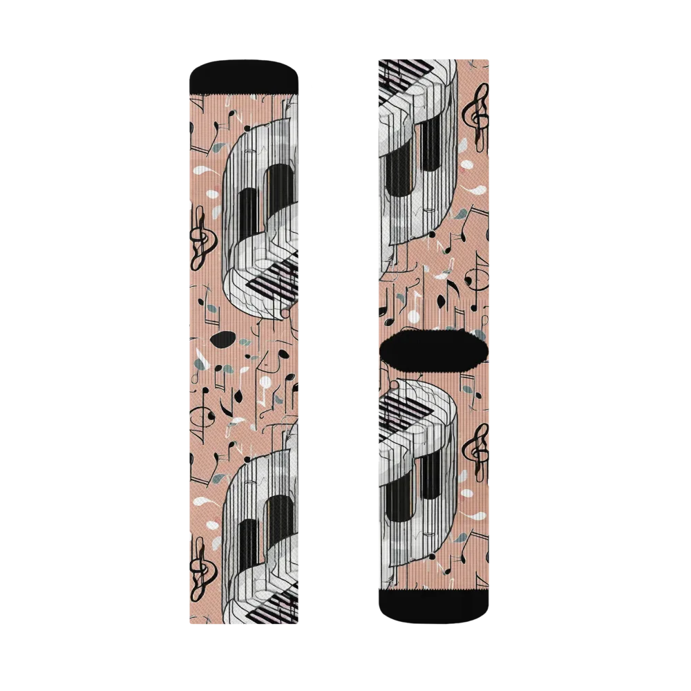 Rosé Rhapsody on Socks — Right Sock
