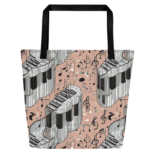 Rosé Rhapsody on a Large Tote Bag W/ Pocket