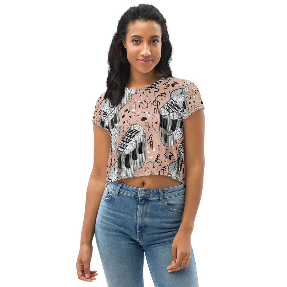 Rosé Rhapsody on Crop Tee — Front
