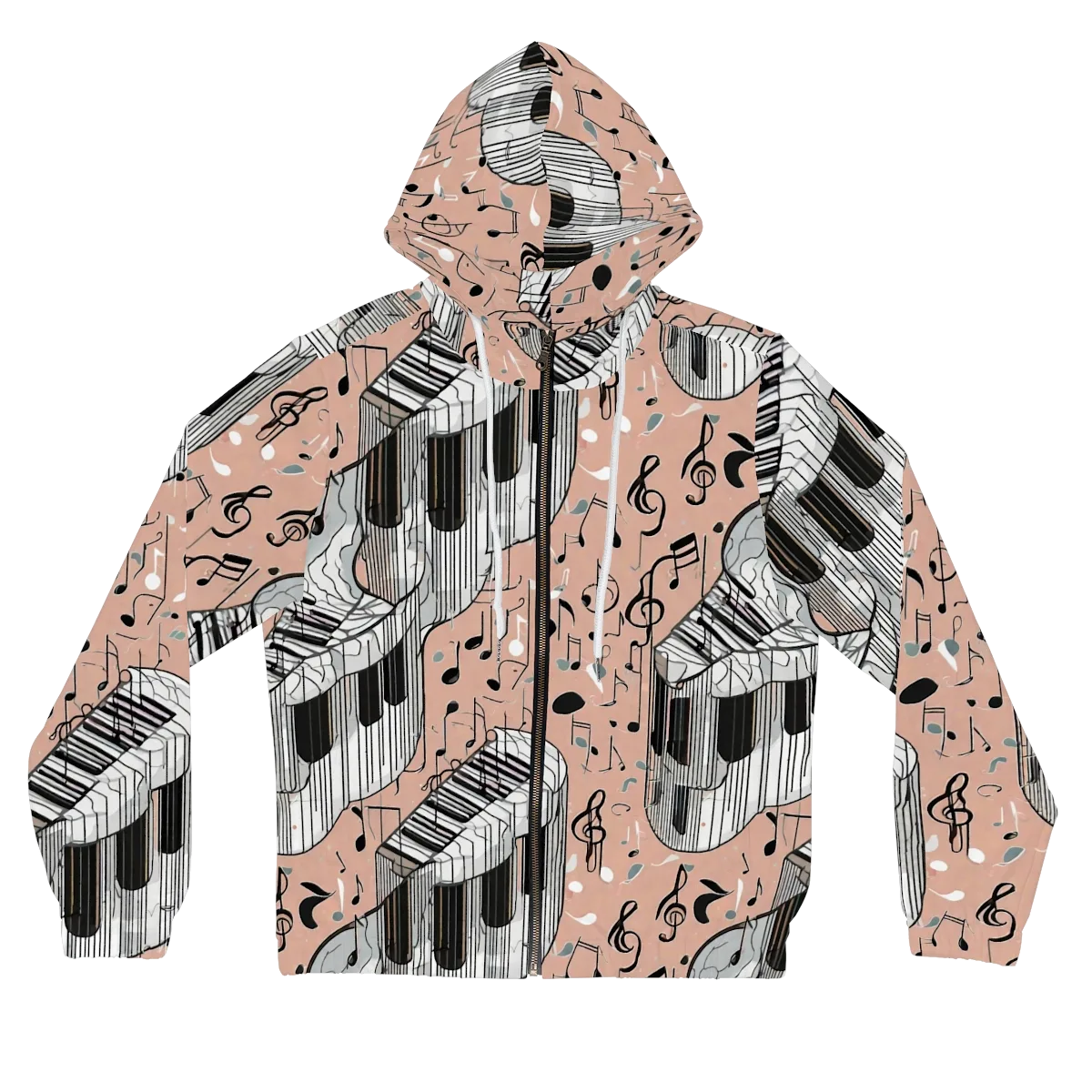 Rosé Rhapsody on Women's Full-Zip Hoodie — Front