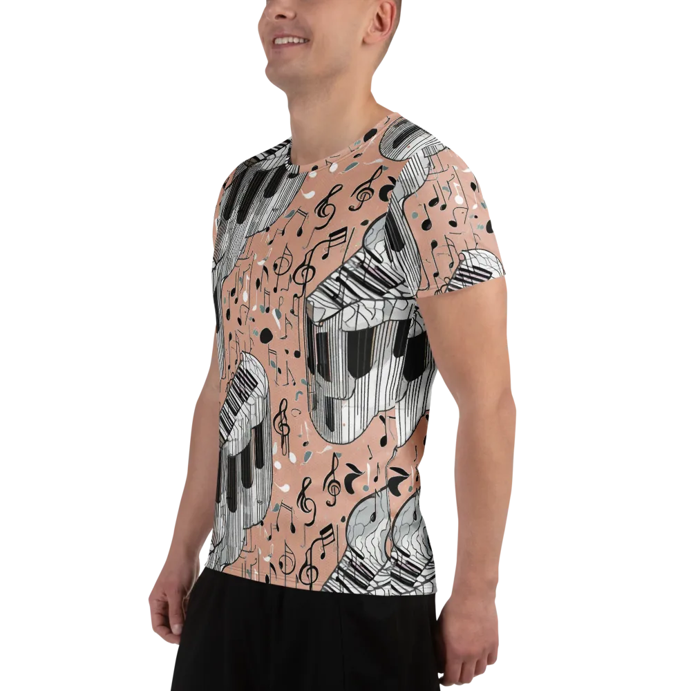 Rosé Rhapsody on Men's Athletic T-Shirt — Left