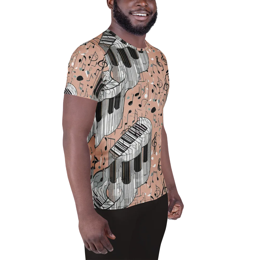 Rosé Rhapsody on Men's Athletic T-Shirt — Right