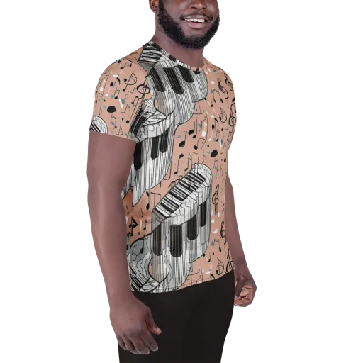 Rosé Rhapsody on a Men's Athletic T-Shirt