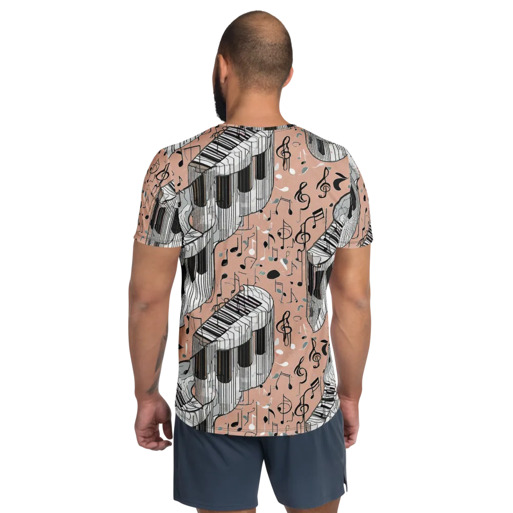 Rosé Rhapsody on Men's Athletic T-Shirt — Back
