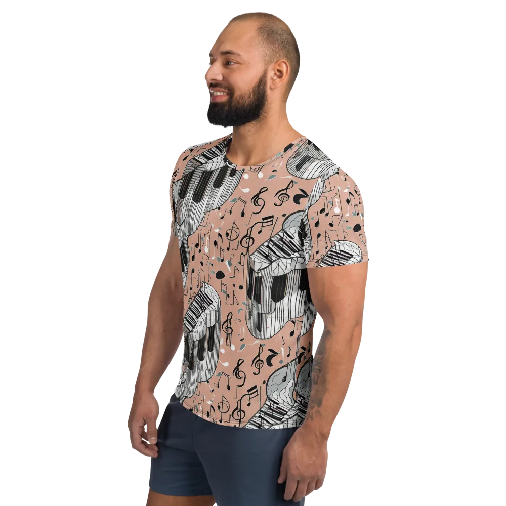 Rosé Rhapsody on Men's Athletic T-Shirt — Left