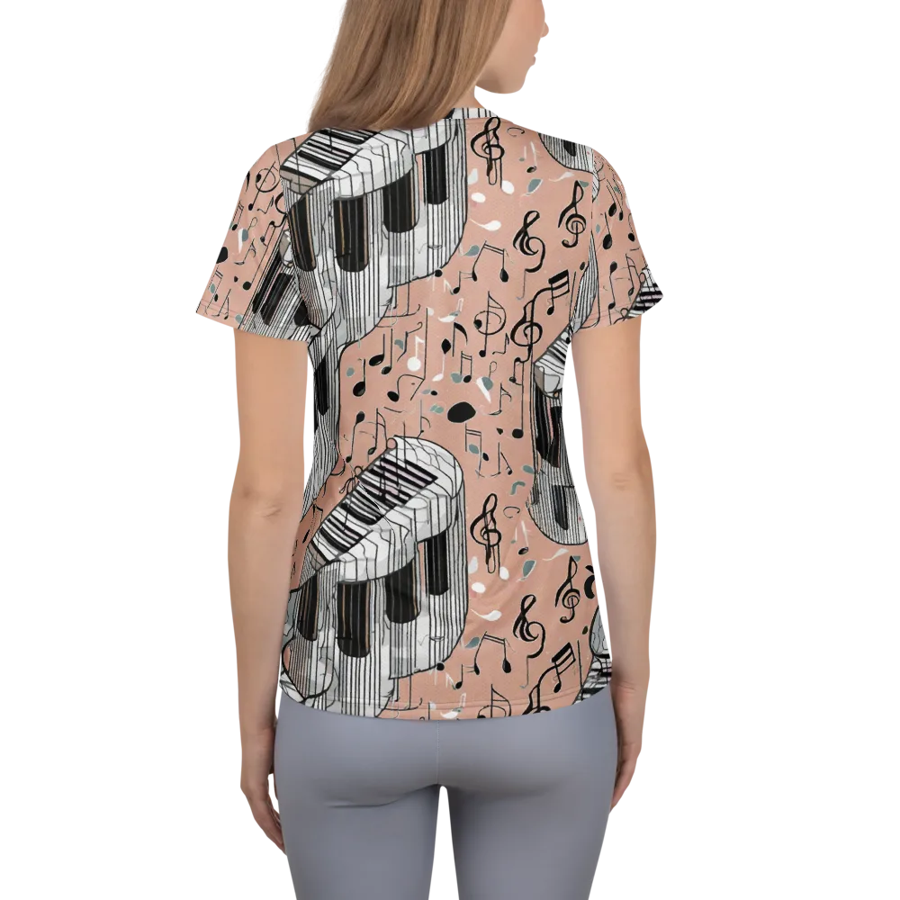 Rosé Rhapsody on Women's Athletic T-Shirt — Back