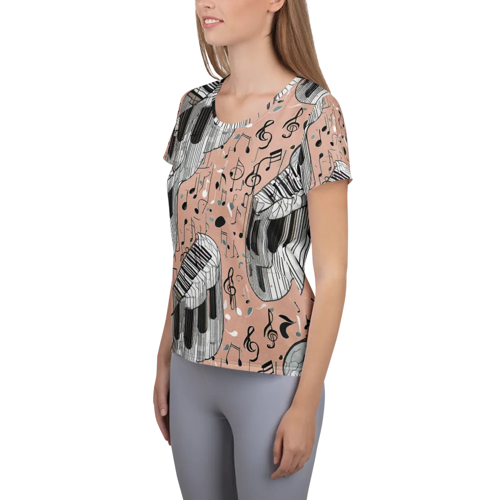 Rosé Rhapsody on Women's Athletic T-Shirt — Left