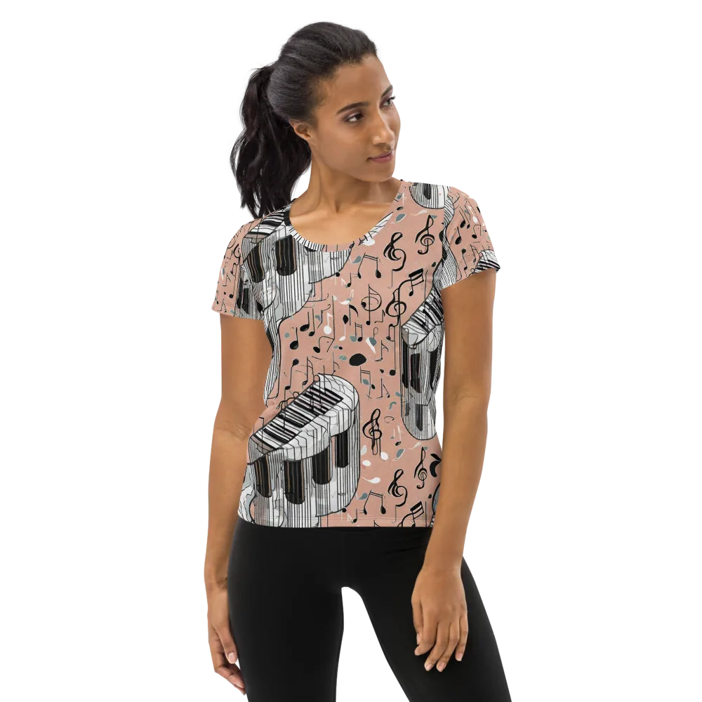 Rosé Rhapsody on Women's Athletic T-Shirt — Front