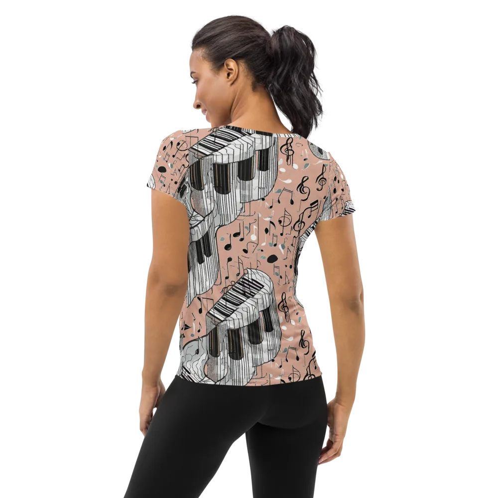 Rosé Rhapsody on Women's Athletic T-Shirt — Back