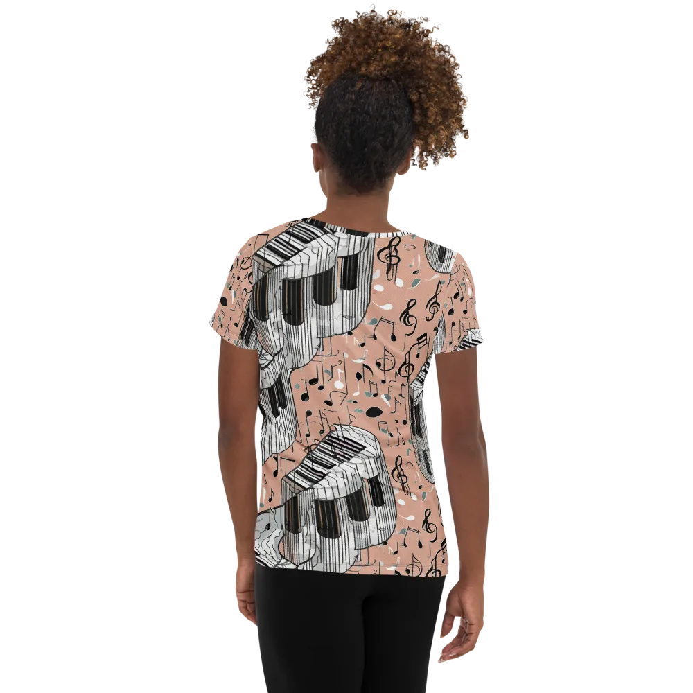Rosé Rhapsody on Women's Athletic T-Shirt — Back