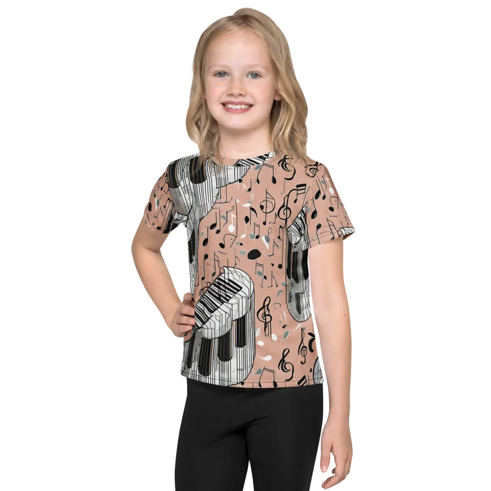 Rosé Rhapsody on Kids Crew Neck T-Shirt — Front