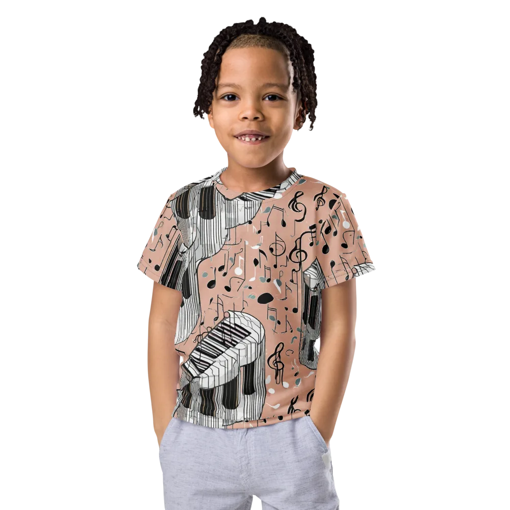 Rosé Rhapsody on Kids Crew Neck T-Shirt — Front