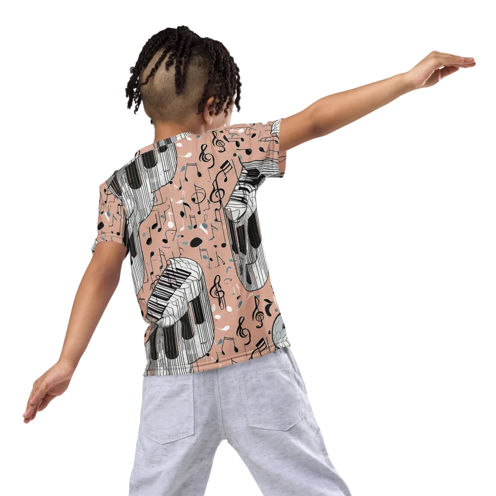 Rosé Rhapsody on Kids Crew Neck T-Shirt — Back